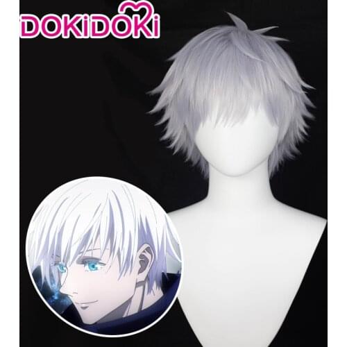 Dokidoki Anime Cosplay Jujutsu Kaisen Cosplay Gojo Satoru Wig Jujutsu Kaisen Gojo Satoru Costume Wig