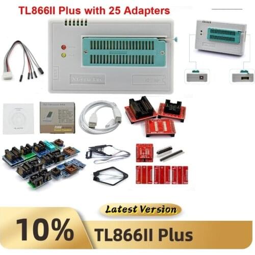 TL866II Plus Programmer Adapter USB Clips Universal Nand Car Key Programmer Original V10.8 TL866II Plus Minipro Flash AVR PIC