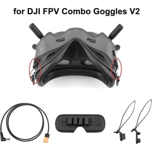 Dust Plug for DJI FPV Combo Goggles V2 Charging Power Cable Battery Back Tempered Film Storage Pad Protection Cover Accessories
