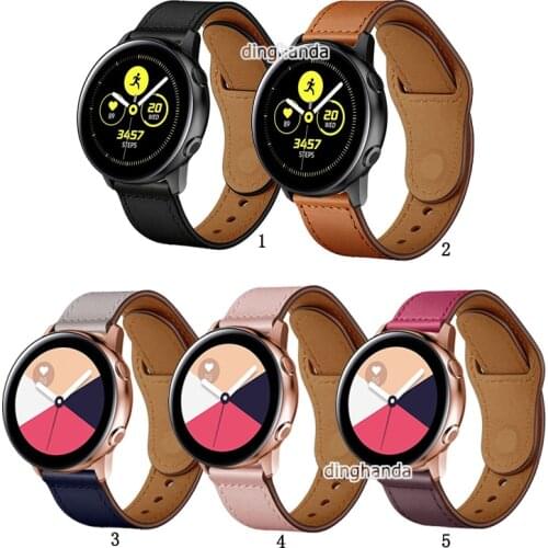 Quality Leather Watch Band Strap for Samsung Galaxy Active 2 44mm 40mm Strap for Watch 3 41mm 42mm strap 20mm 22mm