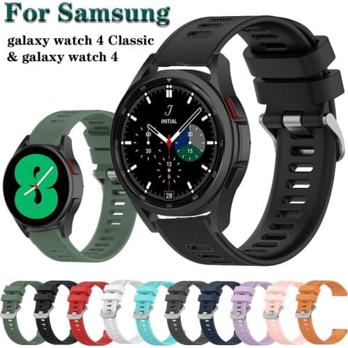 For Samsung galaxy watch 4 40mm 44mm Classic 42mm 46mm Strap Silicone Watchband Wristband 20mm Watch Band Twill Bracelet ремешок