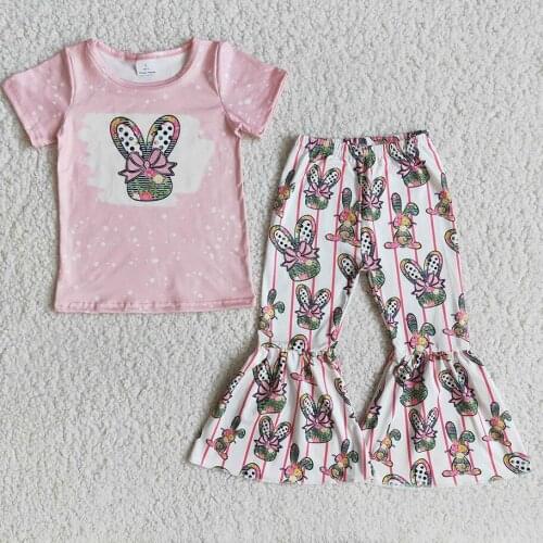 Fall Winter Kids Clothing Sunflower Pumpkin Long sleeved Top And Flared Pants Suit Childrens Clothes