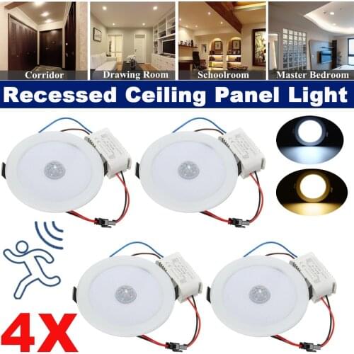 4/2/1 PCS 85-265V 5/7/9W LED Round Motion Sensor LED Recessed Ceiling Panel Light Led Down Light Downlight Fixture Lamp Bulb