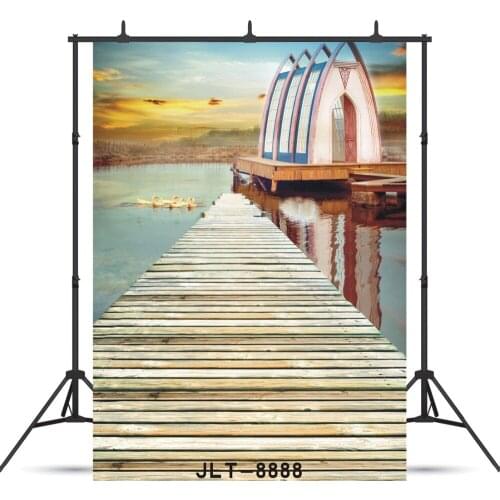 Seaside Bridge Boat Vinyl Photographic Background For Children Baby New Born Shower Portrait Backdrop Studio Shoot Photocall