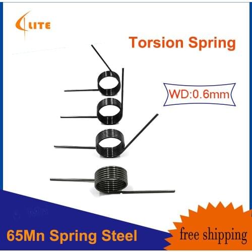 65Mn Steel V-Shaped Helical Torsion Spring Helicaltorsio Ring Wire Diameter 0.6mm Angle 60 90 120 180 Degrees 5Pcs Custom