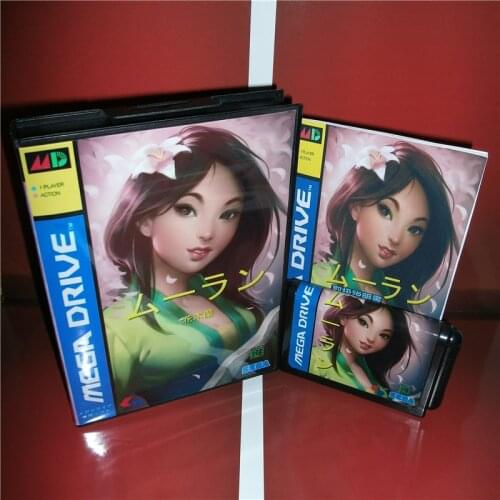 Mulan Japan Cover with Box and Chinese Manual for MD MegaDrive Genesis Video Game Console 16 bit MD card