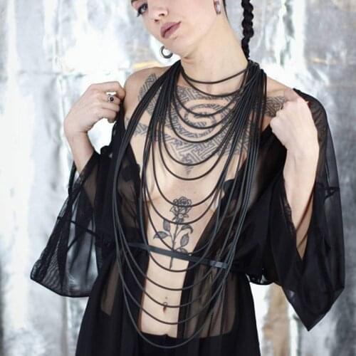 YD&YDBZ New Pendant Necklace For Women Rubber Jewelry Fashion Collar Necklaces Handmade Rubber Jewelry Long Chain Punk Necklace