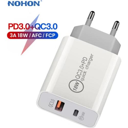 NOHON PD USB Charger for iPhone 11 Pro Max Samsung Huawei Xiaomi Quick Charge 3.0 USB Type C Travel Fast Charger Phone Adapter