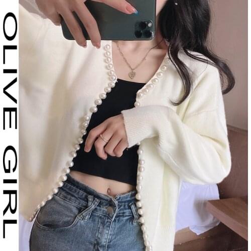 Womens Clothing Clothes Top Big Pearl Cardigans Women Luxury Bead Pearl Sweaters Women Bead Work Cardigan Sweater