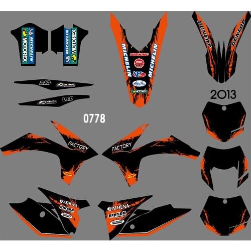0778 Motorcycle Team Graphic & Backgrounds Decal Stiker Kits for KTM XC 2011 and EXC 2012 2013