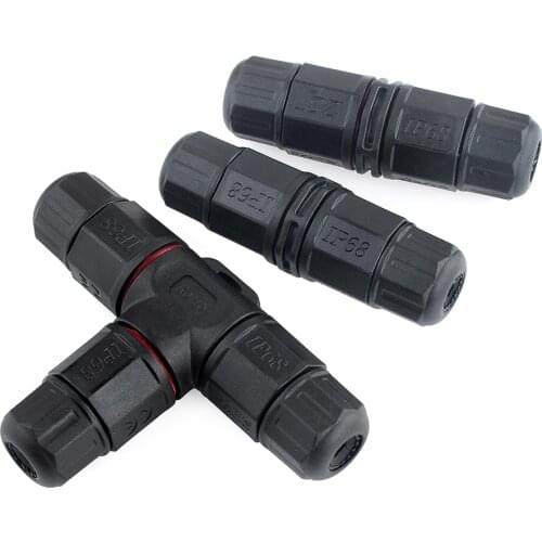 1/2/5/10pcs IP68 Electrical Waterproof Wire Cable Connector 2 3 4 5 Pin Outdoor Plug Socket Straight T Cross Shape Connection