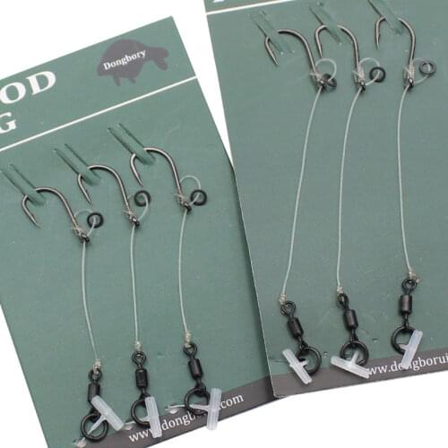 1 Pack Carp Fishing Rigs Line Group Carp Hook Chod Zig Rig Ring Swivels Carp Fishing Accessories Kit 18lb Filament Line Tackle