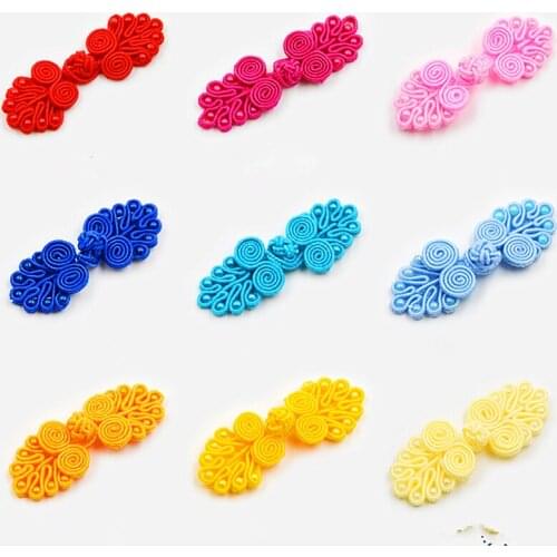 12 Pairs/Lot Knot Buttons Tang Dress Butterfly Chinese Tradition Frog Button Pearled Buckle Size 2cm*6cm