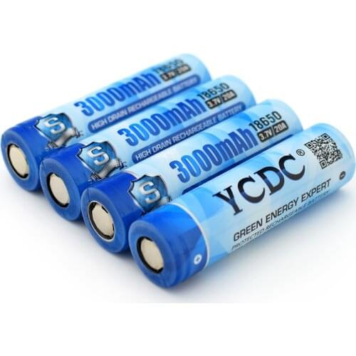 3.7v 3000mah 18650 Battery 18650 Li Ion Rechargeable Lithium Battery High Discharge Max 20A For Flashlight Torch Batteries