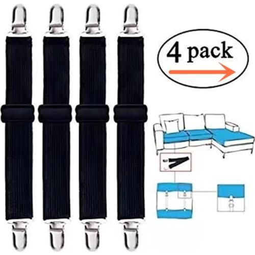 4pcs Adjustable Elastic Bed Sheet Mattress Cover Corner Holder Clip Fasteners Straps Grippers Suspender Cord Hook Loop Clasps