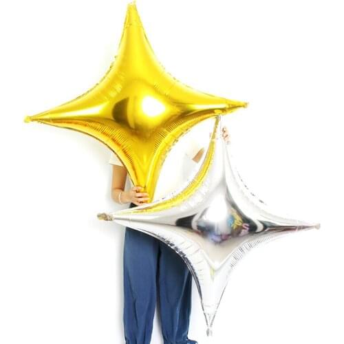 50pcs/lot Jumbo size 40inch four-pointed gold star aluminum foil balloon for birthday party wedding helium star balloon supplies