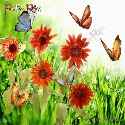 Diy Diamond Painting Full Embroidery Mosaic Daisy butterfly Square \ Round Picture Of Rhinestone Cross stitch Decor Home sticker