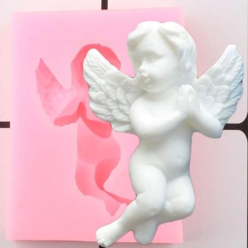 Angel Baby Silicone Mold Cupcake Topper Fondant Mold DIY Baby Birthday Cake Decorating Tools Candy Clay Chocolate Gumpaste Mould