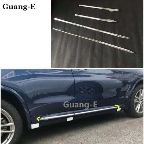 Car Sticker Cover Detector ABS Chrome Side Body Door Trim Strips Molding 4pcs For BMW X3 XDrive 25i 28i 30i 2018 2019 2020