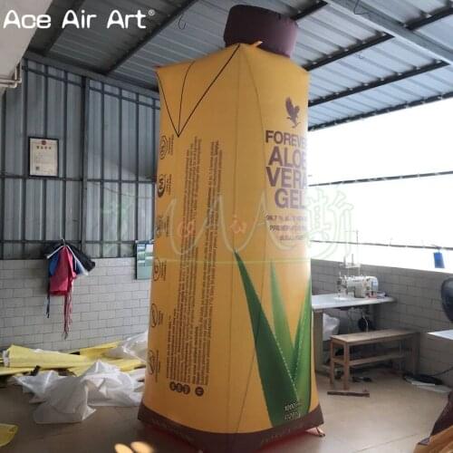 Privately customized advertising inflatable model,Aloe bottle replica with unbounded printing for promotion