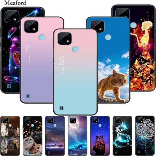 For Realme C21 Case Luxury Silicone TPU Soft Cover Phone Case for OPPO Realme RMX3201 C21 Coque Shockproof TPU Bumper Funda Capa