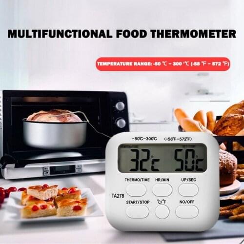 Digital Thermometer Gauges Oven Kitchen Food Cooking Meat Grill Probe With Timer Water Milk Temperature for Cooking Kitchen Tool