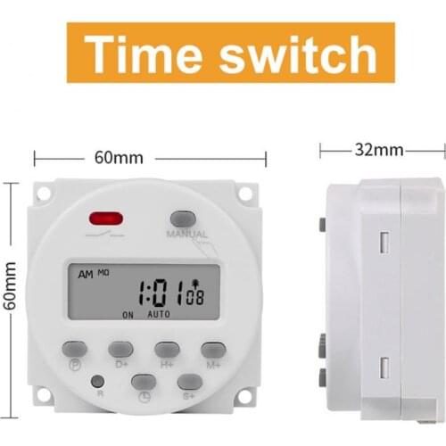 1 second interval 5V 12V 24V 110V 220V digital LCD timer switch 7days weekly Programmable time relay programmer CN101S