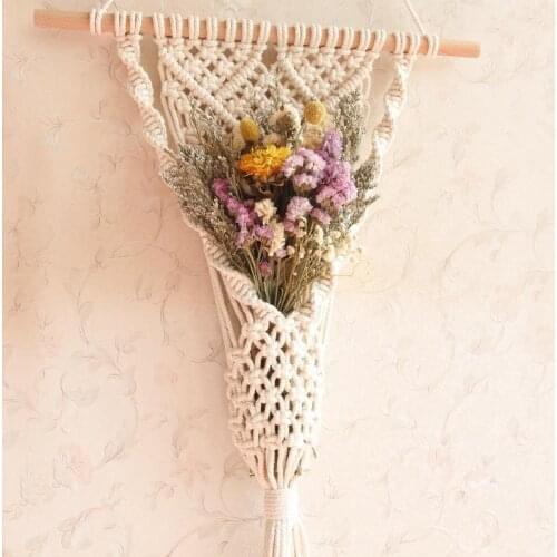 Ins Home Decoration Hand-woven Tapestry DIY Dried Flower Basket Wall Decoration Wall Decor Bedroom Decor Aesthetic