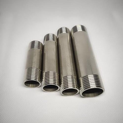 DN8 DN10 DN15 DN20 DN32 DN40 DN50 DN65 Male BSP Threaded 150mm Extension Pipe Plumbing Fitting 304/201 Stainless Steel Connector