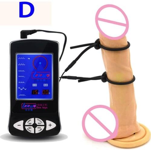 Electro Sex Penis Stimulator Bondage Cock Ring BDSM Electro Shock Therapy Stimulation Pulse Penis Ring Kit Sex Toys For Men