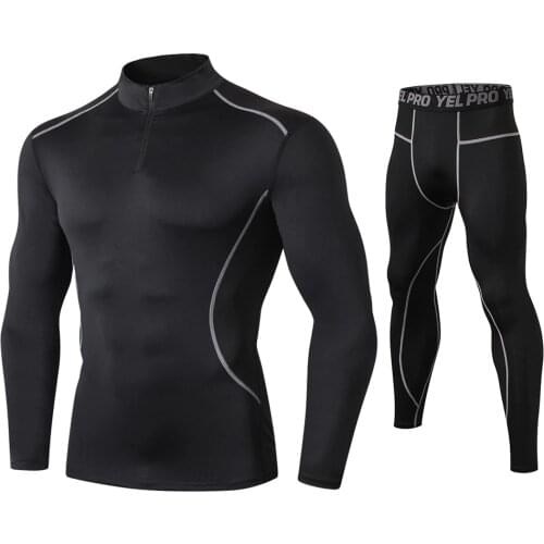 Fanceey High Collar Winter Thermo Underwear Thermal Men Long Johns Thermal Clothing Rashgard Kit Sport Compression Underwear