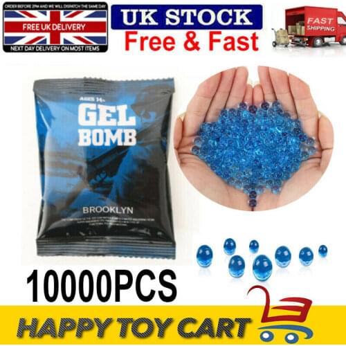 10,000 PCS 7-8mm Water Bullet Blue Hardened Gel Balls Ammo for Gel Blaster Toy Free Shipping
