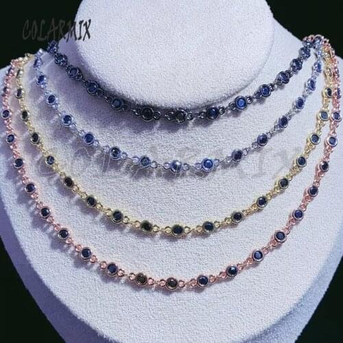 3 meters tiny stone chain crystal chain zircon chain necklace High quality luxury necklace accessories for jewelry making 50754