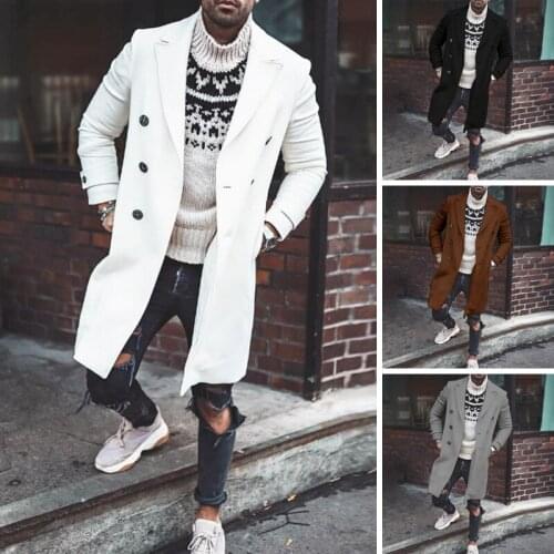 Spring Autumn Men Trench Coat Jacket Slim Fit Plus Size Black Outwear Business Long Windproof Overcoat Jackets For Men