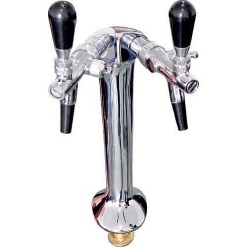 2 Handle adjustable beer faucet beer tower set, Chrome plated Kegerator Tap homebrew, Brass draft beer dispenser beer column set