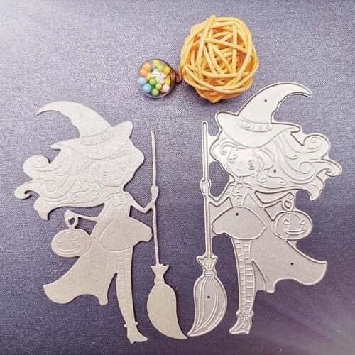 New Metal Cutting Dies Scrapbooking Halloween Pumpkin Broom Witch DIY Album Paper Card Craft Embossing stencil Dies 67*112mm