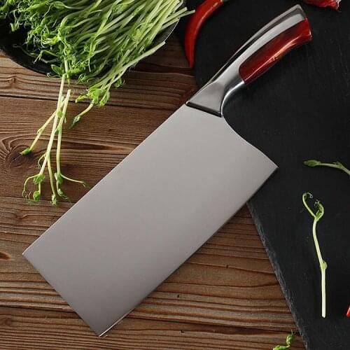 New Stainless Steel Kitchen Cleaver Knife 7.5 Inch Blade Cooking Slicing Chopping Knife Meat Fish Vegetable Cutter Kitchen Tools