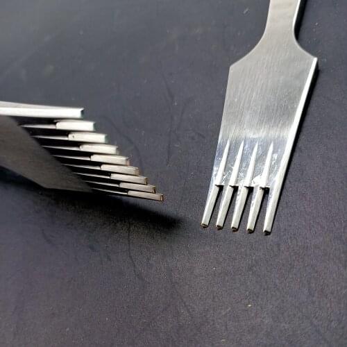 Leather Chisel French Style Pricking Iron Sharp Leather Punching Tool Polish-2.45/2.7/3.0/3.38/3.85/4.0mm Obverse