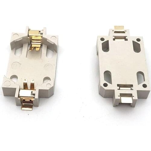 20pcs/lot CR2032 White SMD Battery Seat BS-6 Tin-plated Horizontal Button Battery Seat
