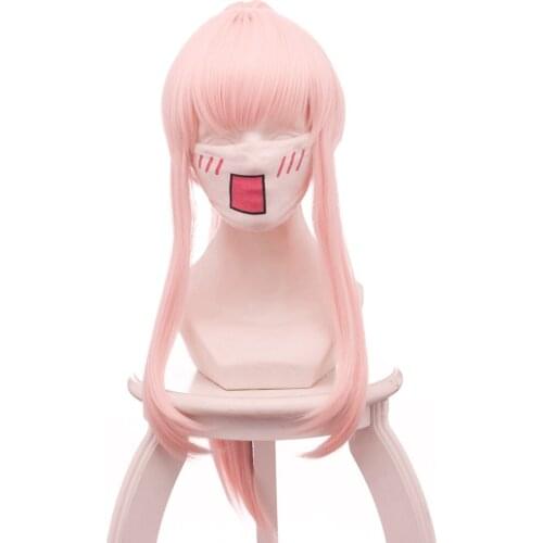 DARLING in the FRANXX Cosplay Wig 65cm Pink Synthetic Hair Wig With A Chip Removable Ponytail Halloween Cosplay