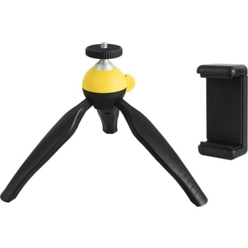 Phone tripod portable desktop support mini tripod stand for mobile phone dslr camera watchvideo photograph with phone clip