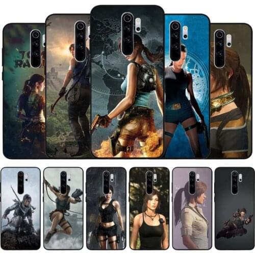 Tomb Raider black Silicone Phone Case For Redmi note 9 8 7 Pro S 8T 7A Cover
