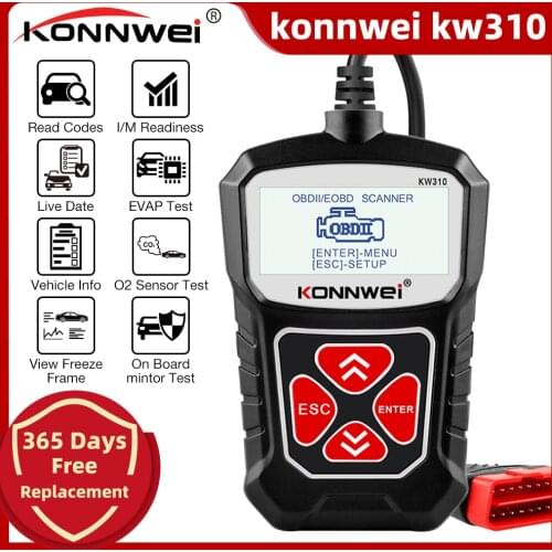 KONNWEI KW310 OBD2 Scanner for Auto OBD 2 Car Scanner Diagnostic Tool Automotive Scanner Car Tools Russian Language PK Elm327