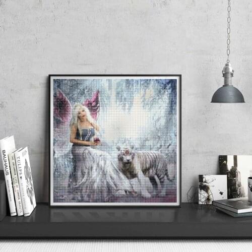 Tiger DIY Full Diamond Painting Cartoon Animal Picture Craft Cross Stitch Wall Decorations Gift