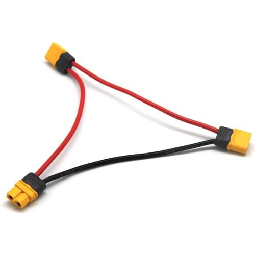 Triangle Connection line 1PCS XT60 plug Female to 2 XT60 plug Male 14AWG Silicone wire Dean Series Battery Connector Cable