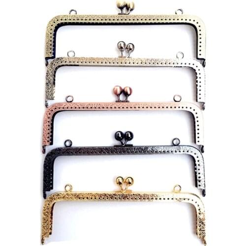 10Pcs Kiss Clasps Lock Mixed Flower Embossed Square Metal Frame Purse Bag Parts Accessories 20cm