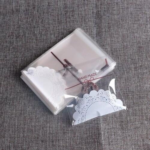 100pcs/lot Translucent dots Plastic cookie packaging bags cupcake wrapper self adhesive bags Birthday Christmas Party Gift bags