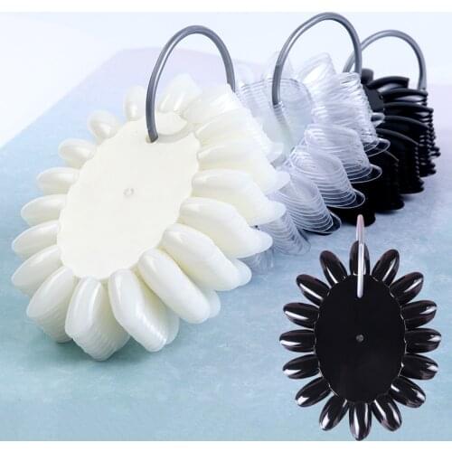 160 Tips Fake Nails Oval Clear Natural Black Tips On Ring Display False Nail Art Designs Acrylic UV Gel Manicure Tools JI1513