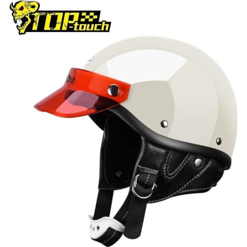 Amz Retro Motorcycle Helmet Half Face Moto Riding Motorcycle Breathable Racing Off Road Helmet Casco Moto Capacete Casque