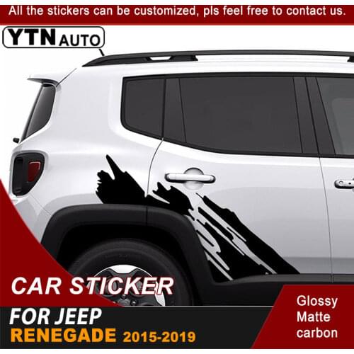 Car Decal For Jeep Renegade 2015 2016 2017 2018 2019 Side Body Mud Splash Styling Graphic Vinyl Car Sticker Car Accessories